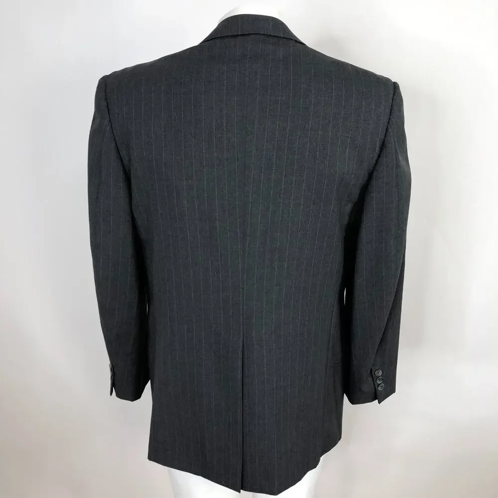 Ermenegildo Zegna Pinstriped 39 Custom Blazer Sport Coat Jacket Gray